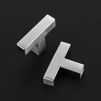 10 Pack Brushed Nickel Cabinet Knobs - Kitchen Cabinet Knobs Silver Cabinet Pulls for Kitchen Cabinet Drawer Stainless Steel Dresser Knobs for Cabinet Hardware 2in Length Single Hole Square