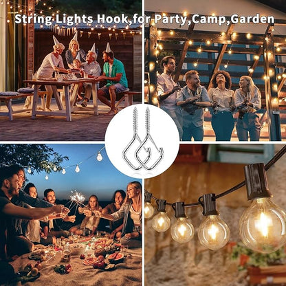 110 PCS Q-Hanger Hooks for String Lights, Ceiling Hangers for Plants & Wind Chimes, Christmas Decorations Outdoor Hooks Silver