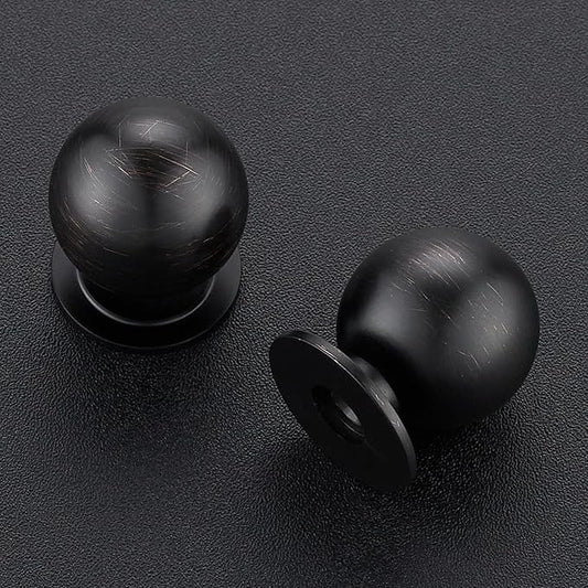 2 Pack Oil Rubbed Bronze Cabinet Knobs, Round Dresser Knobs, Ball Kitchen Cabinet Hardware, 0.95" Diameter