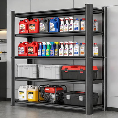 Metal Garage Shelving Unit, Heavy Duty Adjustable Storage Shelves, Steel Shelving, 3000 lbs Capacity Shelves for Heavy Tools and Equipment, 5 Tier, 39.4" Wx 13.8" Dx 71.2" H