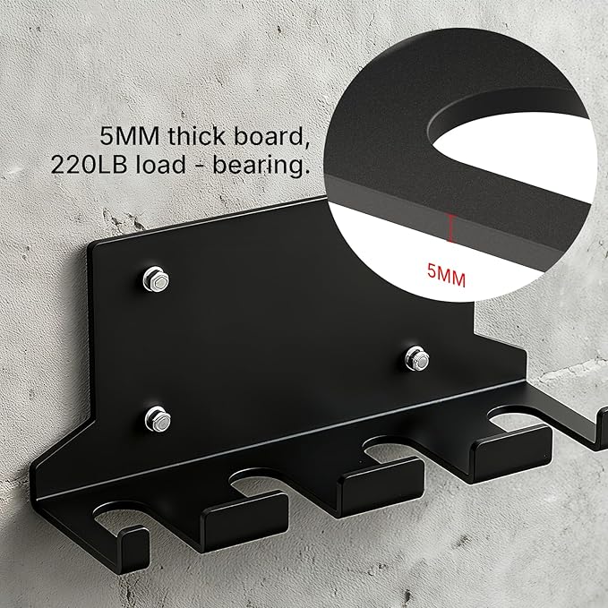 POWER GUIDANCE Olympic Barbell Hanger,Garage Gym Bar Wall Rack,Vertical Barbell Mount Rack,Space Saving Commercial or Home Gym Accessory