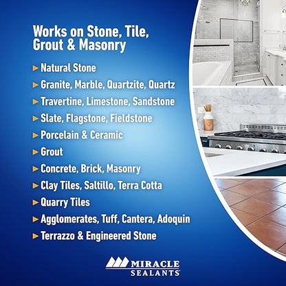 Miracle Sealants 511 Impregnator Advanced Penetrating Sealer for Countertops, Stone, Tile & Grout, Pint