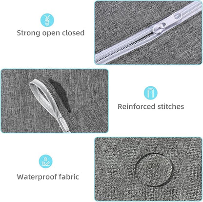 KEEPJOY 2Pack Space-Saving Hanging Laundry Bag, Door Laundry Hamper with 2 Different Types of Hooks, 30x20 Inch Oxford Fabric Laundry Storage Bag for Dirty Clothes (Grey-2Pack)