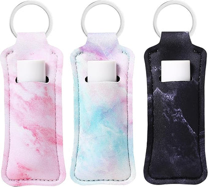 COOKOOKY Chapstick Holder Keychain Cute Lip Balm Keychain Holder with Clip