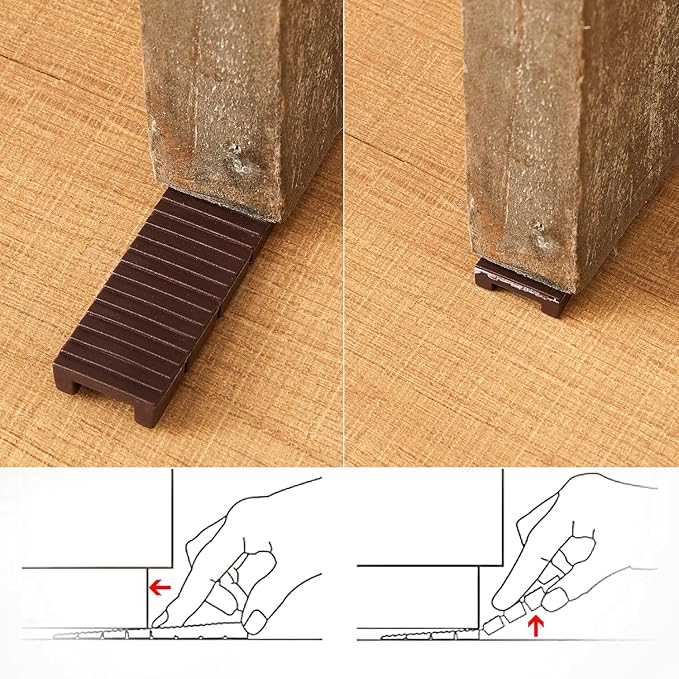 12 Pack Brown Multi Purpose Furniture Plastic Shims for Leveling Extreme Weight Capacity Wedges Easy to Snap Cut-to-fit Size Leveler for Toilet Shims, Doors, Windows, Sheds, Table