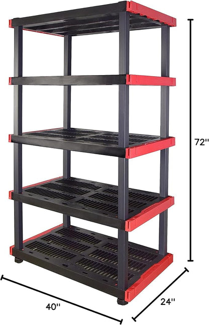 CX Craftsman 5-Tier Highly Durable Storage Rack, 5 Shelves That Support up to 200lbs/shelf, Organization and Storage, Weather-Resistant Design, Easy Assembly, American Made (72.3”H x 40”W x 24”D)