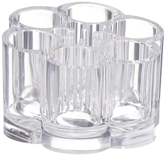 12 Spaces Clear Transparent Acrylic Flower Style Cosmetic and Makeup Brush Holder Stand/Organizer, 5.6 Ounce