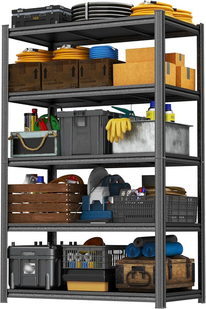 72"H Storage Shelves Heavy Duty Garage Shelving 3000LBS Adjustable Metal Shelving 5 Tier Shelving Unit Storage Rack and Shelving for Basement, Warehouse, Pantry, Closet, Kitchen 39.4"W × 15.7"D × 72"H