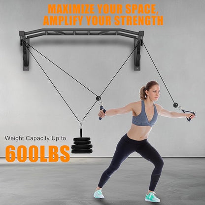 Upgrade Pull Up Bar Wall Mounted,Heavy Duty Multi Grip Chin Up Bar for Strength Training, 600 lbs Capacity, Durable Steel Construction, Perfect for Home and Garage Workouts