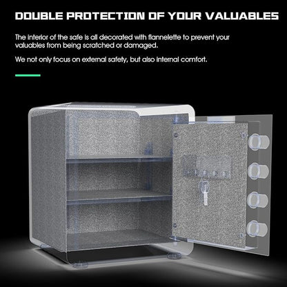 kavey 1.7 Cub Safe Box, Home Safe with Digital Keypad and Dual Alarm System, Money Safes box With Mute Function and LED Light, Safes with Removable Shelf, Safes for Money Valuables
