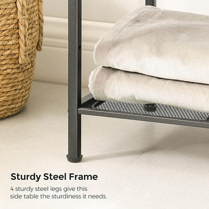 SONGMICS 4-Tier Storage Rack, Bathroom Shelf, Extendable Plant Stand with Adjustable Shelf, for Bathroom, Living Room, Balcony, Kitchen, Black UBSC034B01