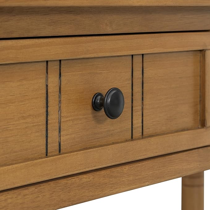 35.34" Console Table Traditional Design with Two Drawers and Bottom Shelf,Natural