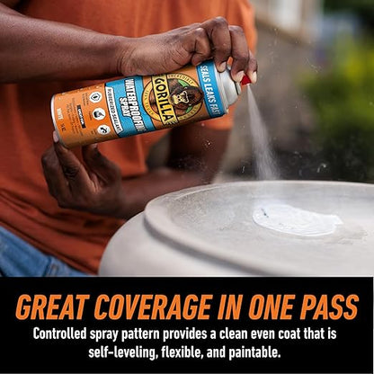Gorilla Waterproof Patch & Seal Rubberized Sealant Spray, White, 14 Ounce (Pack of 6) - Seals Out Water, Air, and Moisture