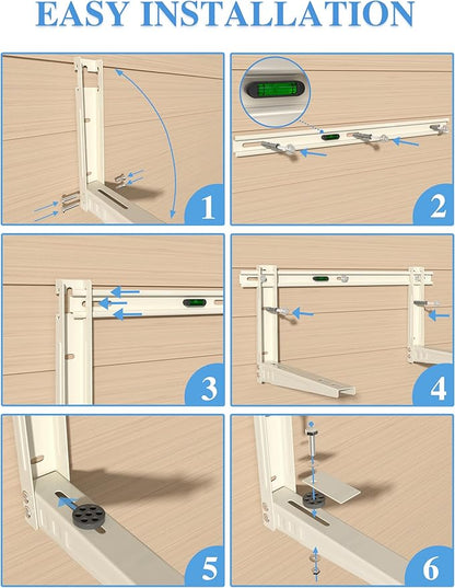 Mini Split Wall Mounting Bracket Outdoor, for 7000-12000 BTU Universal Ductless Air Conditioners, Heat Pumps, Heavy-Duty Mini Split AC Mount, Foldable Mini Split Bracket Max 400 Lb Capacity
