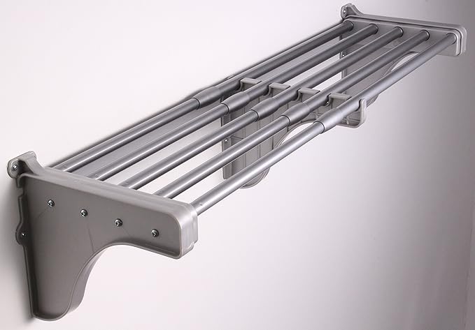 EZ Shelf-Expandable-Closet Shelf (NO Hanging Rod)- 42.5” to 75” -Silver-Easy Install to Backwall(Floating)-Wire Closet Shelving Alternative-(EZS-S72S-1-2)