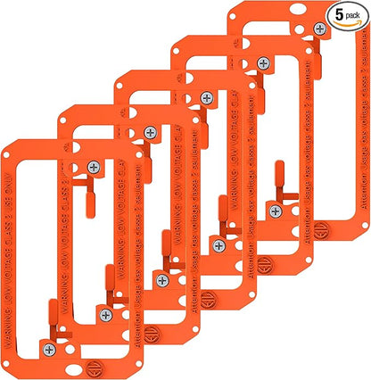 BWP Low Voltage Mounting Bracket 1 Gang, 5 Pack for Single Gang Wall Plate, Telephone Wires, Network Cables, HDMI, Coaxial, Speaker Cables - Low Voltage Box Cable Wall Plate Bracket, Mud Ring