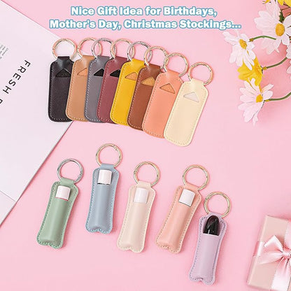 HEYSKAY Lip Balm Holder Keychain,Stocking Stuffers Gifts Lipstick Keychain Holder Compatible with Chapstick,Lipgloss Keychain