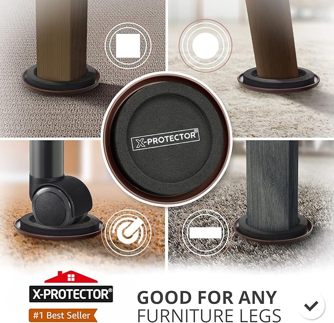 Furniture Sliders for Carpet X-PROTECTOR 8 PCS 4 3/4" - The Best Heavy-Duty Moving Pads - Sliders for Furniture with Unique Design. Move Your Furniture Easily with Furniture Sliders for Carpets!
