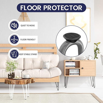 SMARTSTANDARD 6 Inch Heavy Duty Hairpin Furniture Legs, Metal Home DIY Projects for TV Stand, Sofa, Cabinet, etc with Rubber Floor Protectors Grey 4PCS