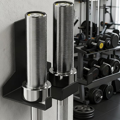 POWER GUIDANCE Olympic Barbell Hanger,Garage Gym Bar Wall Rack,Vertical Barbell Mount Rack,Space Saving Commercial or Home Gym Accessory