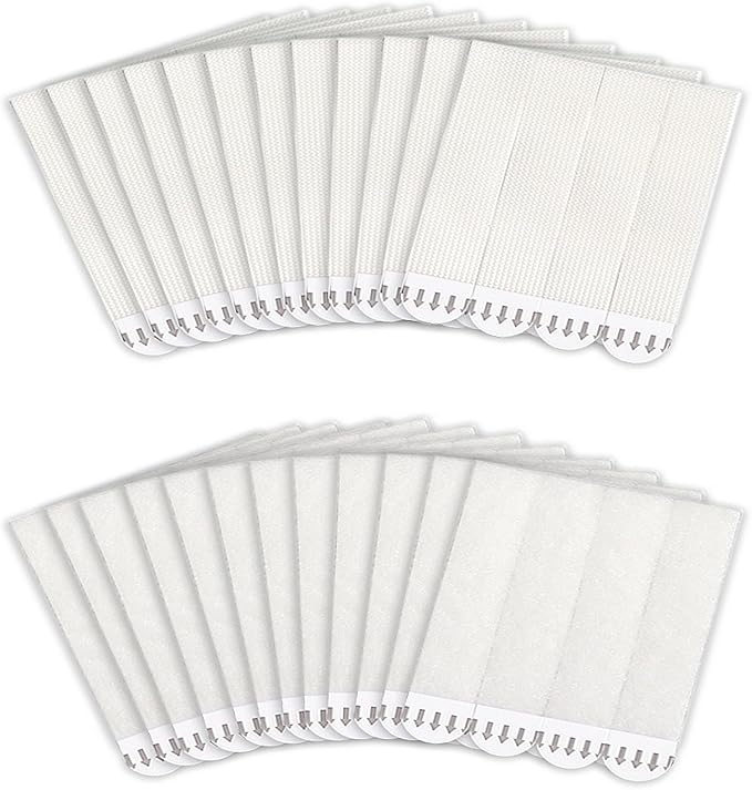 64-Pairs(128 Strips) Medium Picture Hanging Strips, Hook and Loop Tape, Picture Hanger Damage Free, Waterproof Adhesive Strips for Frame Hanging and Christmas Decorations, Heavy Duty