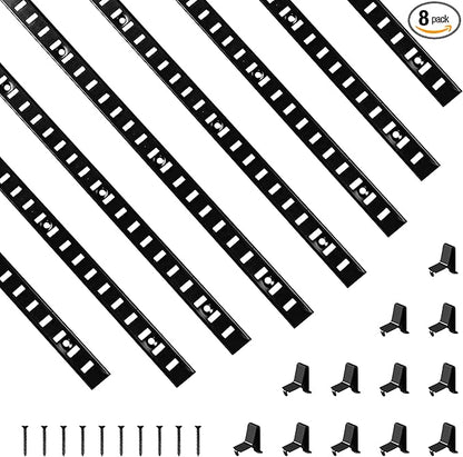 Adjustable Shelf Bracket 40 Inch 8 Pack Shelf White Pilaster Strips Shelf Rail Shelf Track Adjustable Wall Shelves Shelf Standards and Supports for Cabinet Closet Organization