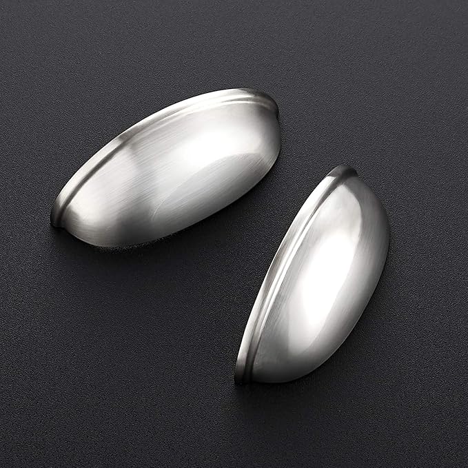 Ravinte 10 Pack 3 inch Drawer Pulls Brushed Nickel Cabinet Cup Pulls Kitchen Hardware Cabinet Handles Drawer Handles Knobs
