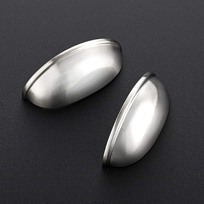 Ravinte 10 Pack 3 inch Drawer Pulls Brushed Nickel Cabinet Cup Pulls Kitchen Hardware Cabinet Handles Drawer Handles Knobs
