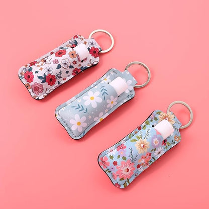 COOKOOKY Chapstick Holder Keychain Cute Lip Balm Keychain Holder with Clip