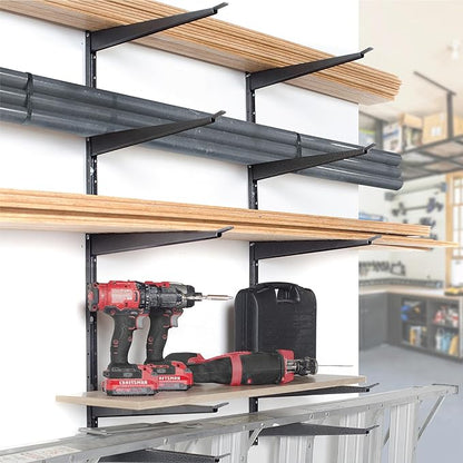 Heavy Duty Wood and Lumber Storage Rack (2-Pack), Holds Up To 960 lbs - Easy to Install Mounted Rack - Steel Construction Storage Solution For Garage, Basement & Pantry by Delta Cycle