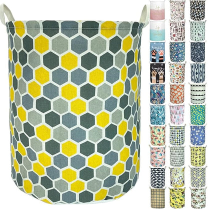 Merdes 19.7’’ Waterproof Foldable Laundry Hamper, Dirty Clothes Laundry Basket, Linen Bin Storage Organizer for Toy Collection (Honeycomb)