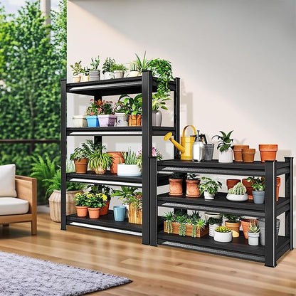36''W Garage Shelves Heavy Duty - 1,480Lbs Steel Metal Adjustable Utility Storage Shelving Rack Units 36" W x 16" D x 66" H 4 Tier Black