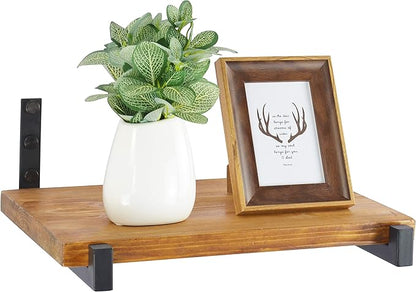 OVOV 2 Pack Heavy Duty Shelf Brackets Wall Mounted Industrial Farmhouse Floating Shelf Brackets with Lip