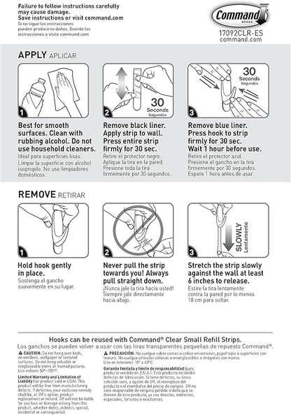 Command Small Clear Oval Hooks, 2 Wall Hook and 4 Strips, Damage-Free Hanging with Adhesive, No Tools Great for Hanging Home and Room Decor, Holds up to 1 lb