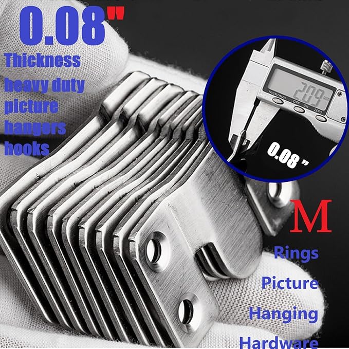 French Cleat Hanger Kit- 6 Sets Picture Hanging Jig with Screws, Deer Mount Hanger Hardware,Art Gallery Wall Flush Mount Heavy Duty Picture Hanging Hanger ,Stainless Steel Shelf Brackets