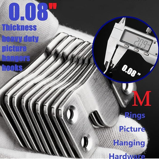 French Cleat Hanger Kit- 6 Sets Picture Hanging Jig with Screws, Deer Mount Hanger Hardware,Art Gallery Wall Flush Mount Heavy Duty Picture Hanging Hanger ,Stainless Steel Shelf Brackets
