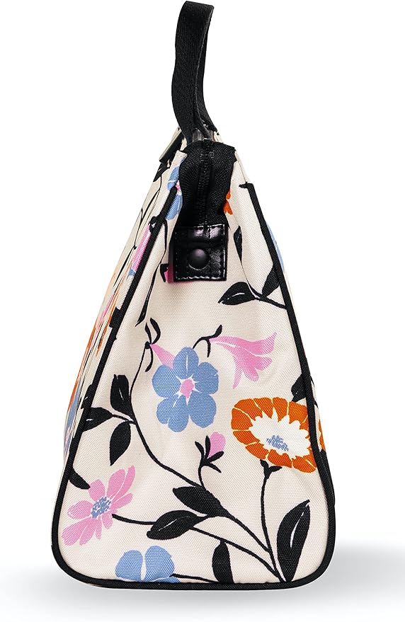 kate spade new york Portable Soft Cooler Lunch Bag, Thermal Tote with Insulated Interior Lining and Storage Pocket, Lunch Tote for Women, Floral Garden