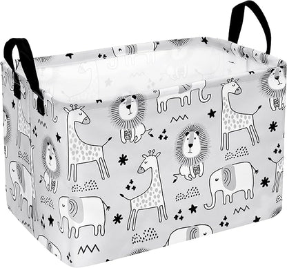 Kids Storage Basket Baby Foldable Toys Organizer Bins Decorative Gifts Bakset Waterproof Nursery Hamper Women Storage Cube Kids Laundry Basket for Home/Dorm/Kitchen/Pet/Office/Closet/Shelf/
