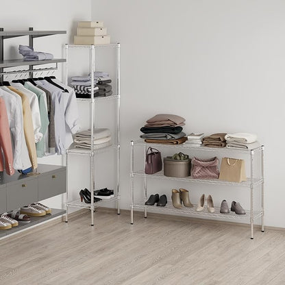 14" Deep x 54" Wide x 34" Height Wire Shelving Kit | 3-Tier | NSF Commercial Storage Rack Unit
