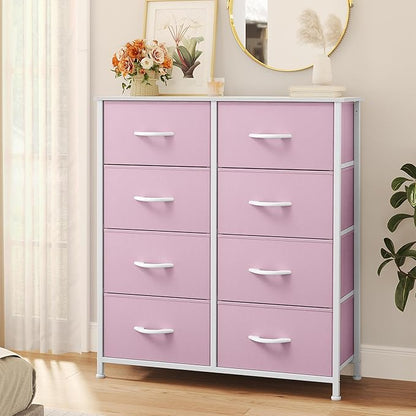 YITAHOME Black Dresser & Chest of Drawers, Tall Storage Tower with 8 Drawers, Storage Drawer Organizer for Closet, Living Room
