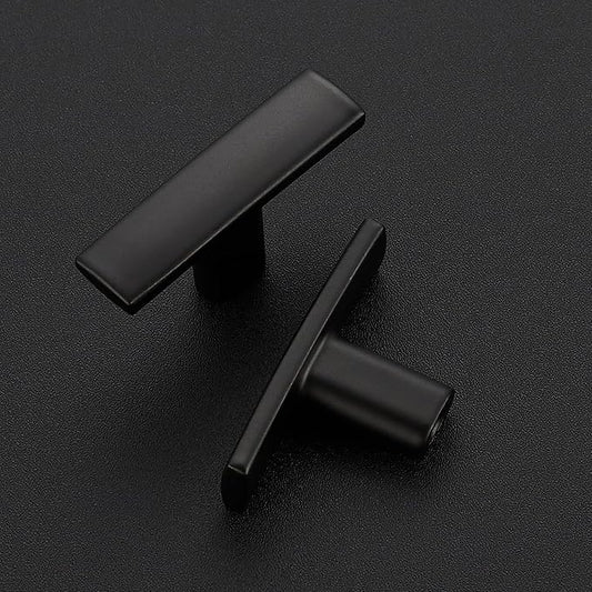 10 Pack Black Cabinet Knobs - Curved Cabinet Pulls Matte Black Knobs for Kitchen Cabinet Drawer Solid Dresser Knobs for Cabinet Hardware 1-3/4 Inch Length Single Hole