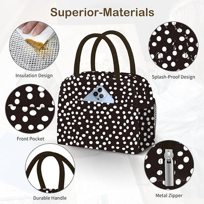 DALINDA Lunch Bag Lunch Box for Women Men Reusable Insulated Lunch Tote Bag,Leakproof Thermal Cooler Sack Food Handbags Case High Capacity for Travel Work Picnic Beach