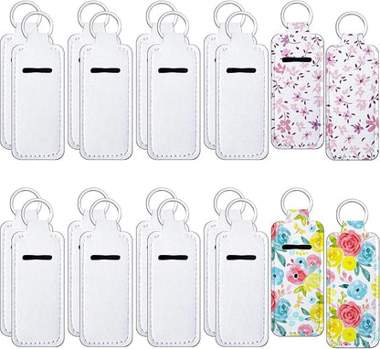 Hicarer Sublimation Lipstick Holder Keychain Bulk Blank Lipstick Neoprene Clip-on Sleeve Travel Key Ring Holder