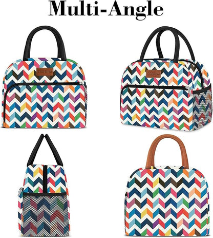 Coobiiya Lunch Bag Lunch Box for Women Men, Reusable Cute Lunchbag - Leakproof, Adult Insulated Lunch Box Tote with Large Capacity, Cooler Container for Work, Travel, Office（Pattern）