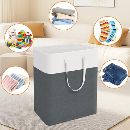laundry basket 3-Pack, laundry hamper, Hamper with handles, collapsible laundry baskets, Waterproof dirty clothes hamper, Towel Storage for Home or Dorm, 125L-Grey