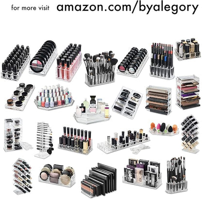 byAlegory Acrylic Lipstick & Acrylic Lip Gloss Organizer 48 Space Beauty Cosmetic Storage - Clear