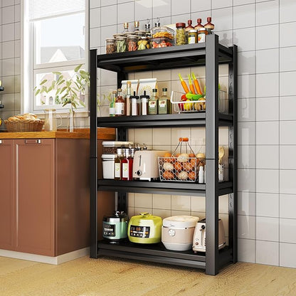 Kitchen Storage Shelves, 54''H*20''W Microwave Stand, Adjustable Metal Shelving, 1600LBS Bakers Rack, Black Kitchen Shelf, 4-Tier Shelving Unit for Bathroom, Pantry, Laundry, Closet, Garage