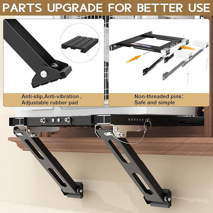 Adjustable Window AC Bracket, Quick Installation in 3minutes Without Drilling, Upgraded Extra Large Adjustment Range, Air Conditioner Support Bracket No Drill w/ Max Load Capacity of 220 lbs