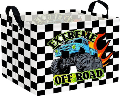 Rectangle Kids Baskets Car Basket Cute Storage Bin Organizer Boys Box for Room Decor Gift Basket(Racing car)