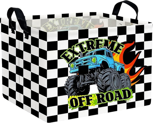 Rectangle Kids Baskets Car Basket Cute Storage Bin Organizer Boys Box for Room Decor Gift Basket(Racing car)